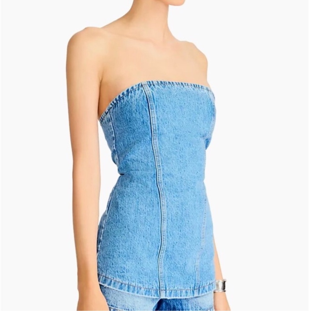 SER.O.YA Christyl Denim Strapless Top